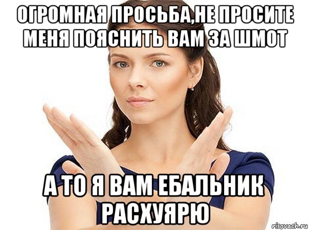 огромная просьба,не просите меня пояснить вам за шмот а то я вам ебальник расхуярю, Мем Огромная просьба