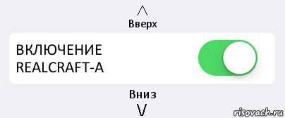 /\
Вверх ВКЛЮЧЕНИЕ REALCRAFT-А Вниз
\/, Комикс Переключатель