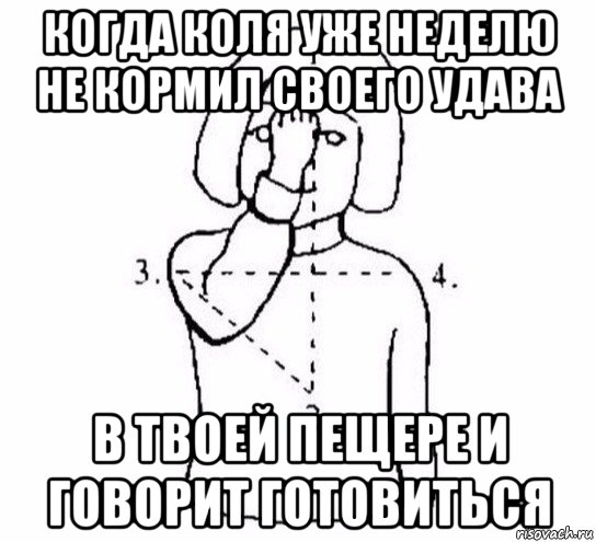 когда коля уже неделю не кормил своего удава в твоей пещере и говорит готовиться, Мем  Перекреститься