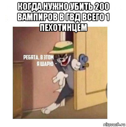 когда нужно убить 200 вампиров в гвд всего 1 пехотинцем , Мем Ребята я в этом шарю