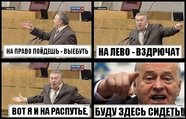 НА ПРАВО ПОЙДЕШЬ - ВЫЕБУТЬ НА ЛЕВО - ВЗДРЮЧАТ ВОТ Я И НА РАСПУТЬЕ, БУДУ ЗДЕСЬ СИДЕТЬ!, Комикс с Жириновским