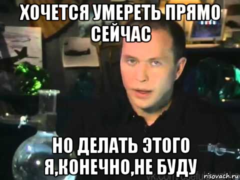 хочется умереть прямо сейчас но делать этого я,конечно,не буду, Мем Сергей Дружко