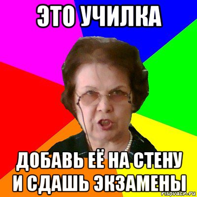 это училка добавь её на стену и сдашь экзамены, Мем Типичная училка