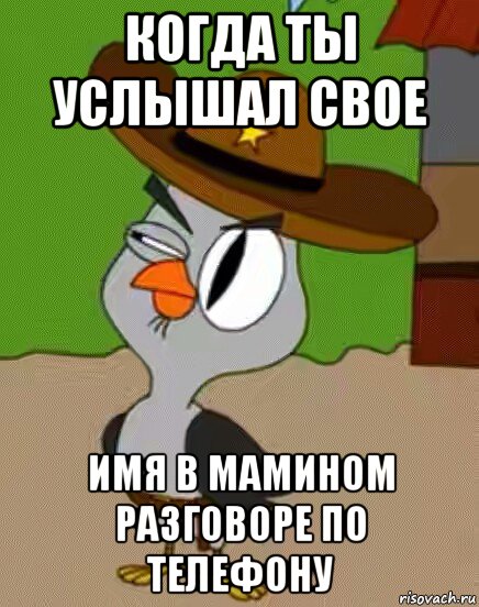 когда ты услышал свое имя в мамином разговоре по телефону, Мем    Упоротая сова