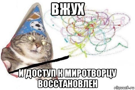 вжух и доступ к миротворцу восстановлен, Мем Вжух