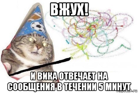 вжух! и вика отвечает на сообщения в течении 5 минут, Мем Вжух