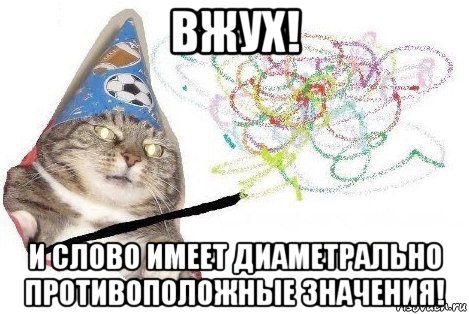 вжух! и слово имеет диаметрально противоположные значения!, Мем Вжух