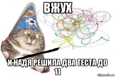 вжух и надя решила два теста до 11, Мем Вжух