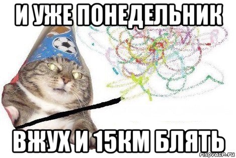 и уже понедельник вжух и 15км блять, Мем Вжух