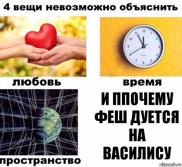 И ППОЧЕМУ ФЕШ ДУЕТСЯ НА ВАСИЛИСУ, Комикс  4 вещи невозможно объяснить