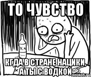 то чувство кгда в стране нацики, а ты с водкой, Мем Алкоголик-кадр