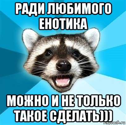 ради любимого енотика можно и не только такое сделать))), Мем Енот-Каламбурист