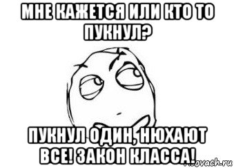 мне кажется или кто то пукнул? пукнул один, нюхают все! закон класса!, Мем Мне кажется или