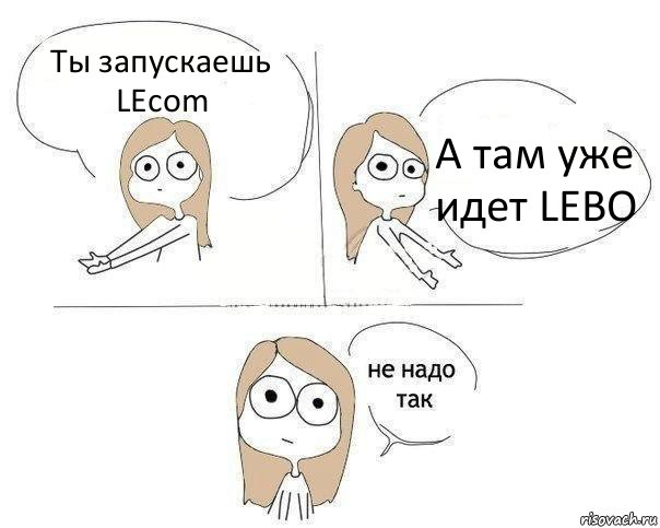 Ты запускаешь LEcom А там уже идет LEBO, Комикс Не надо так 2 зоны