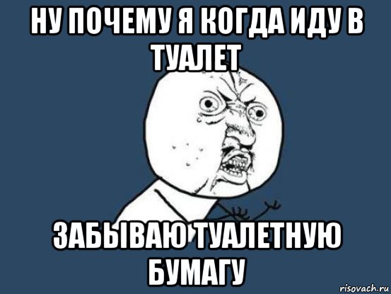 ну почему я когда иду в туалет забываю туалетную бумагу, Мем Ну почему