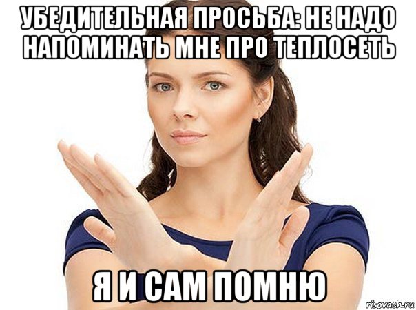 убедительная просьба: не надо напоминать мне про теплосеть я и сам помню, Мем Огромная просьба