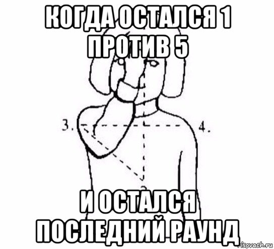 когда остался 1 против 5 и остался последний раунд, Мем  Перекреститься