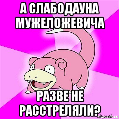 а слабодауна мужеложевича разве не расстреляли?, Мем слоупок