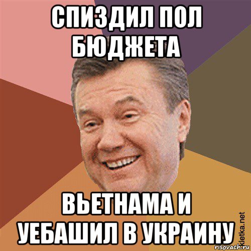 спиздил пол бюджета вьетнама и уебашил в украину, Мем Типовий Яник