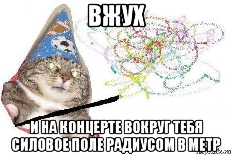 вжух и на концерте вокруг тебя силовое поле радиусом в метр, Мем Вжух