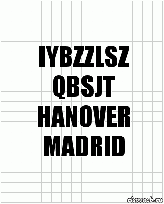 IYBZZLSZ
QBSJT
HANOVER
MADRID, Комикс  бумага