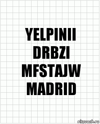 YELPINII
DRBZI
MFSTAJW
MADRID, Комикс  бумага