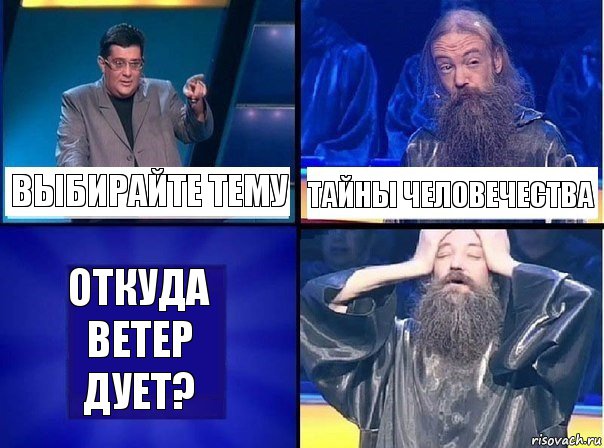 Выбирайте тему Тайны человечества Откуда ветер дует?, Комикс   Своя игра