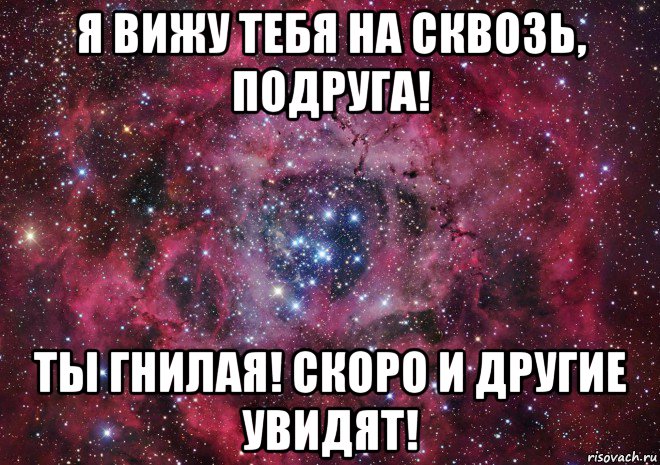 я вижу тебя на сквозь, подруга! ты гнилая! скоро и другие увидят!, Мем Ты просто космос