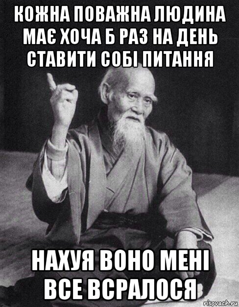 кожна поважна людина має хоча б раз на день ставити собі питання нахуя воно мені все всралося, Мем Монах-мудрец (сэнсей)
