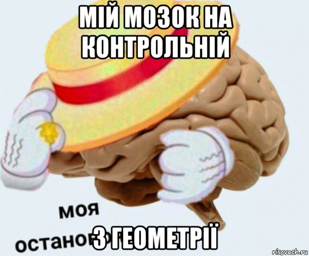 мій мозок на контрольній з геометрії, Мем   Моя остановочка мозг