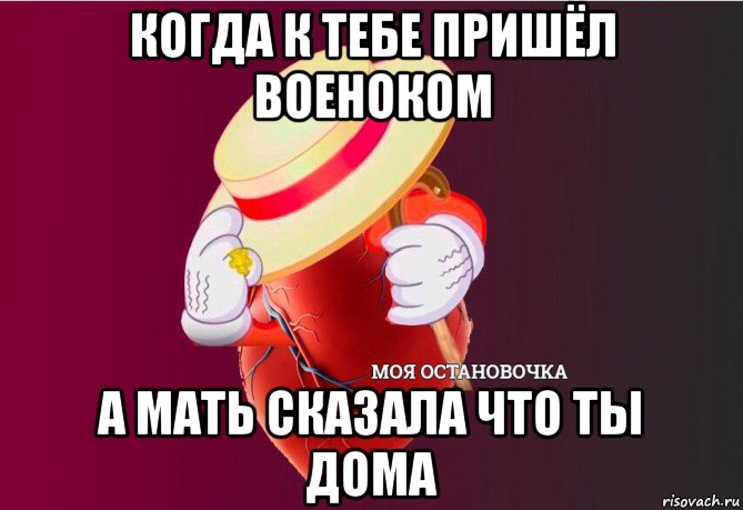 когда к тебе пришёл военоком а мать сказала что ты дома, Мем   Моя остановочка