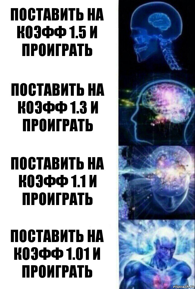 Поставить на коэфф 1.5 и проиграть Поставить на коэфф 1.3 и проиграть Поставить на коэфф 1.1 и проиграть Поставить на коэфф 1.01 и проиграть, Комикс  Сверхразум