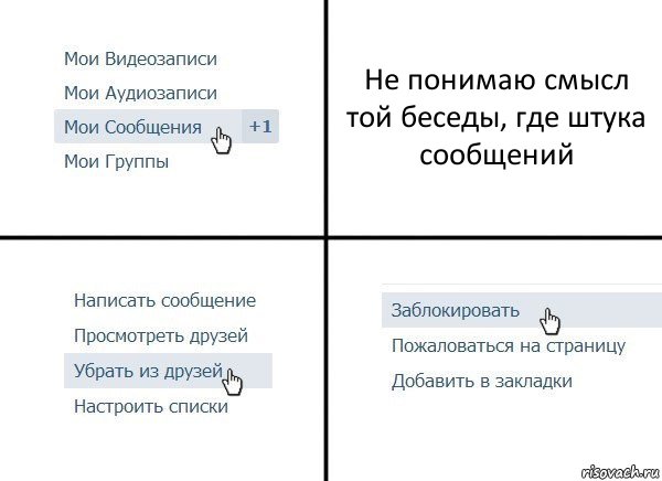 Не понимаю смысл той беседы, где штука сообщений