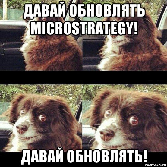 давай обновлять microstrategy! давай обновлять!, Мем Заводи это дерьмо