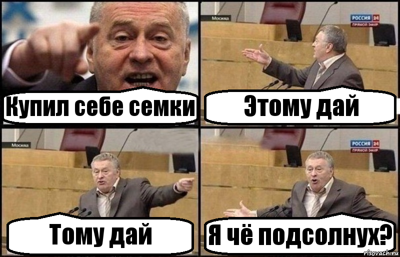 Купил себе семки Этому дай Тому дай Я чё подсолнух?, Комикс Жириновский