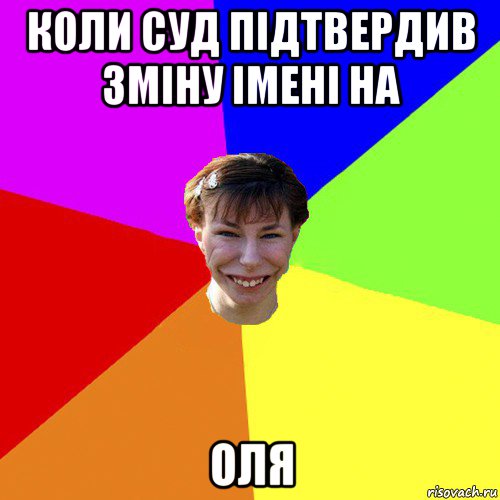 коли суд підтвердив зміну імені на оля