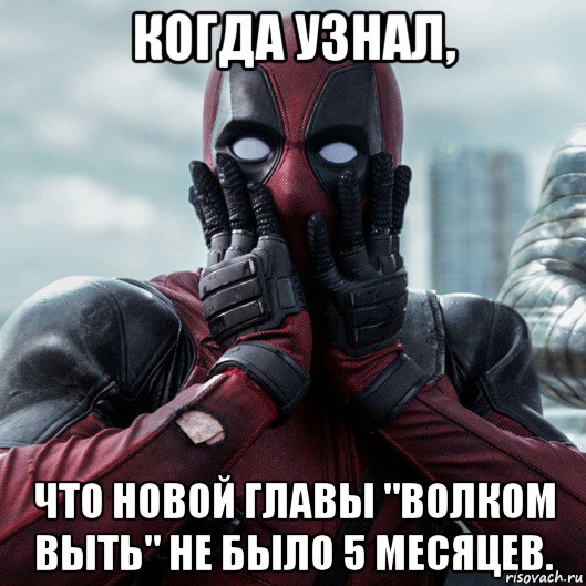 когда узнал, что новой главы "волком выть" не было 5 месяцев., Мем     Дэдпул