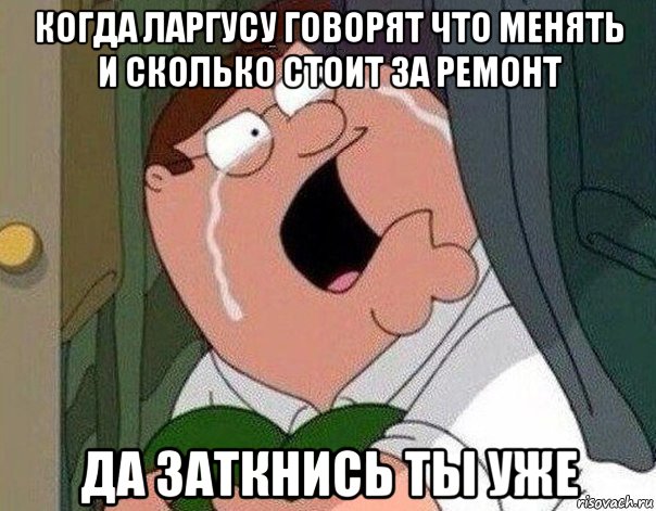 когда ларгусу говорят что менять и сколько стоит за ремонт да заткнись ты уже, Мем Гриффин плачет