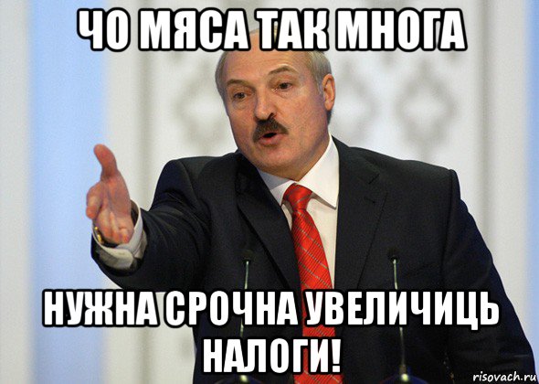 чо мяса так многа нужна срочна увеличиць налоги!, Мем лукашенко