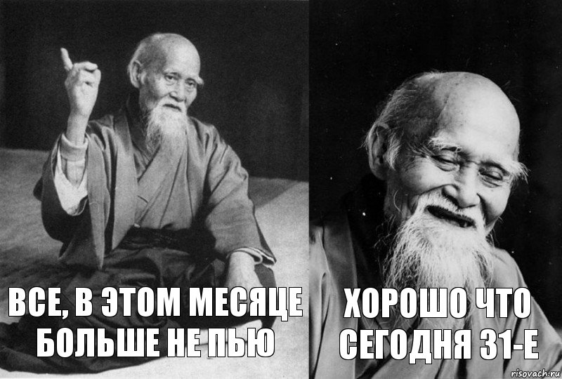 Все, в этом месяце больше не пью хорошо что сегодня 31-е, Комикс Мудрец-монах (2 зоны)