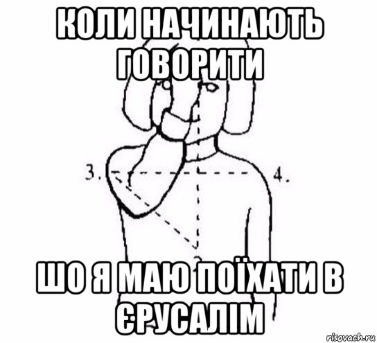 коли начинають говорити шо я маю поїхати в єрусалім, Мем  Перекреститься