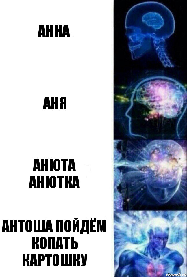 Анна Аня Анюта
Анютка Антоша пойдём копать картошку, Комикс  Сверхразум