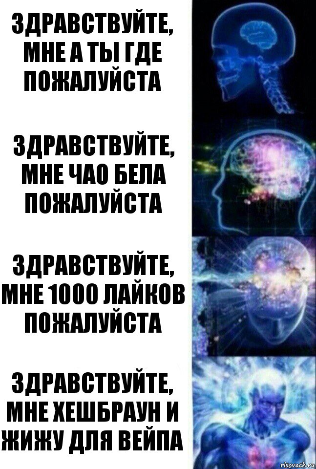 ЗДРАВСТВУЙТЕ, МНЕ А ТЫ ГДЕ ПОЖАЛУЙСТА ЗДРАВСТВУЙТЕ, МНЕ ЧАО БЕЛА ПОЖАЛУЙСТА ЗДРАВСТВУЙТЕ, МНЕ 1000 ЛАЙКОВ ПОЖАЛУЙСТА ЗДРАВСТВУЙТЕ, МНЕ ХЕШБРАУН И ЖИЖУ ДЛЯ ВЕЙПА, Комикс  Сверхразум