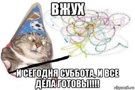 вжух и сегодня суббота, и все дела готовы!!!!, Мем Вжух