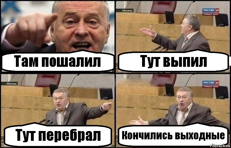 Там пошалил Тут выпил Тут перебрал Кончились выходные, Комикс Жириновский