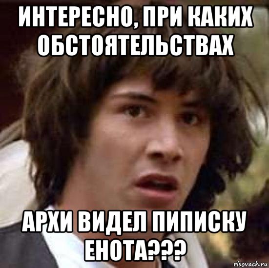 интересно, при каких обстоятельствах архи видел пиписку енота???, Мем А что если (Киану Ривз)