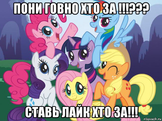 пони говно хто за !!!??? ставь лайк хто за!!!, Мем My little pony