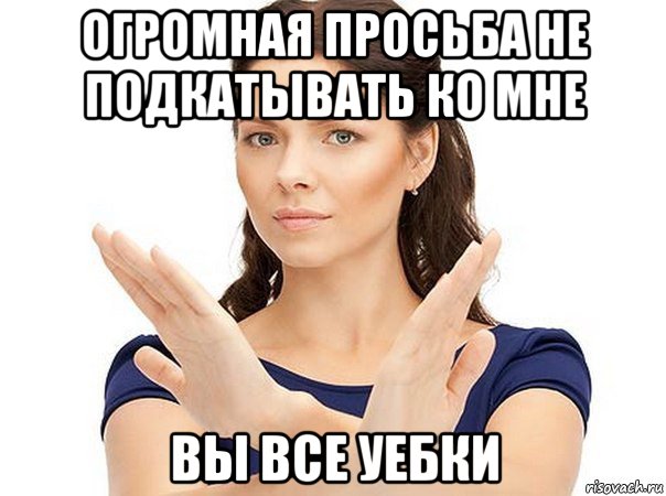 огромная просьба не подкатывать ко мне вы все уебки, Мем Огромная просьба