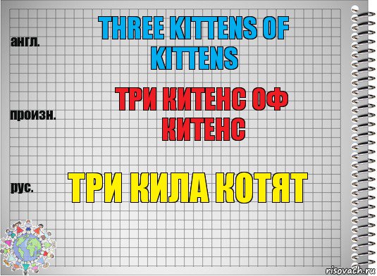 Three kittens of kittens Три китенс оф китенс Три кила котят, Комикс  Перевод с английского