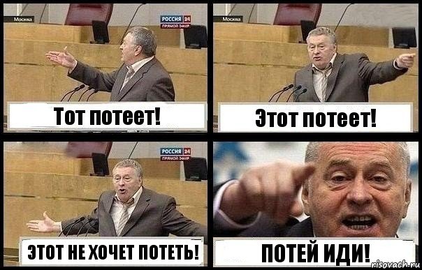 Тот потеет! Этот потеет! ЭТОТ НЕ ХОЧЕТ ПОТЕТЬ! ПОТЕЙ ИДИ!, Комикс с Жириновским